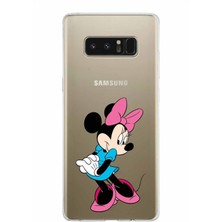 PrintiFy Samsung Galaxy Note 8 Kapak Minnie Mouse Tasarımlı Şeffaf Süper Silikon Kılıf