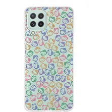 PrintiFy Samsung Galaxy M22 Uyumlu Kapak Hello Kitty Tasarımlı Şeffaf Süper Silikon Kılıf