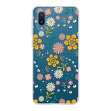 PrintiFy Samsung Galaxy A02 Uyumlu Kapak Çiçek Tasarımlı Şeffaf Süper Silikon Kılıf