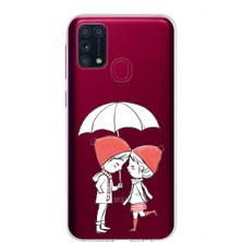 PrintiFy Samsung Galaxy M31 Kapak Aşk Tasarımlı Şeffaf Süper Silikon Kılıf