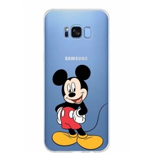 PrintiFy Samsung Galaxy S8 Plus Kapak Mickey Mouse Tasarımlı Şeffaf Süper Silikon Kılıf