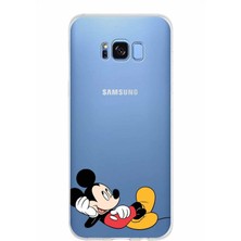 PrintiFy Samsung Galaxy S8 Plus Kapak Mickey Mouse Tasarımlı Şeffaf Süper Silikon Kılıf