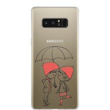 PrintiFy Samsung Galaxy Note 8 Kapak Aşk Tasarımlı Şeffaf Süper Silikon Kılıf