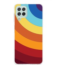 PrintiFy Samsung Galaxy M22 Kapak Renk Cümbüşü Tasarımlı Şeffaf Süper Silikon Kılıf