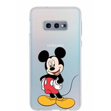 PrintiFy Samsung Galaxy S10E Kapak Mickey Mouse Tasarımlı Şeffaf Süper Silikon Kılıf