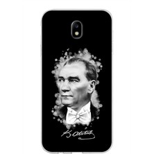 PrintiFy Samsung Galaxy J7 Pro Kapak Atatürk Tasarımlı Şeffaf Süper Silikon Kılıf