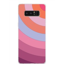 PrintiFy Samsung Galaxy Note 8 Kapak Renk Cümbüşü Tasarımlı Şeffaf Süper Silikon Kılıf