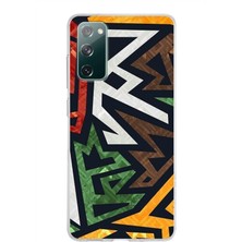 PrintiFy Samsung Galaxy S20 Fe Kapak Soyut Grafiti Tasarımlı Şeffaf Süper Silikon Kılıf