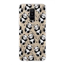 PrintiFy Samsung Galaxy A6 Plus (2018) Uyumlu Kapak Panda Tasarımlı Şeffaf Süper Silikon Kılıf