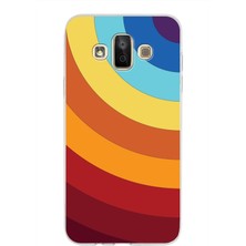 PrintiFy Samsung Galaxy J7 Duo Uyumlu Kapak Renk Cümbüşü Tasarımlı Şeffaf Süper Silikon Kılıf