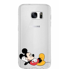 PrintiFy Samsung Galaxy S7 Kapak Mickey Mouse Tasarımlı Şeffaf Süper Silikon Kılıf