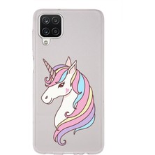 PrintiFy Samsung Galaxy A12 Uyumlu Kapak Unicorn Tasarımlı Şeffaf Süper Silikon Kılıf