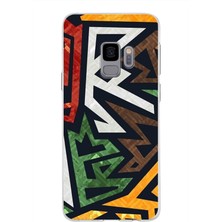 PrintiFy Samsung Galaxy S9 Kapak Soyut Grafiti Tasarımlı Şeffaf Süper Silikon Kılıf