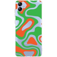 PrintiFy Samsung Galaxy A04E Kapak Renkli Desen Tasarımlı Şeffaf Süper Silikon Kılıf