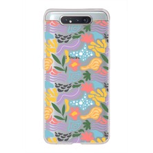 PrintiFy Samsung Galaxy A80 ile Uyumlu Kapak Memphis Desen Tasarımlı Şeffaf Süper Silikon Kılıf