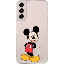 PrintiFy Samsung Galaxy S22 Plus Kamera Korumalı Kapak Mickey Mouse Tasarımlı Şeffaf Süper Silikon Kılıf