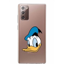 PrintiFy Samsung Galaxy Note 20 Kapak Donald Duck Tasarımlı Şeffaf Süper Silikon Kılıf