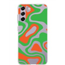 PrintiFy Samsung Galaxy S21 Fe Kapak Renkli Desen Tasarımlı Şeffaf Süper Silikon Kılıf