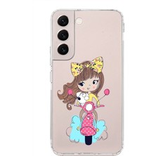 PrintiFy Samsung Galaxy S23 Uyumlu Kamera Korumalı Kapak Vespagirl Tasarımlı Şeffaf Süper Silikon Kılıf