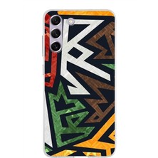 PrintiFy Samsung Galaxy S21 Fe Kapak Soyut Grafiti Tasarımlı Şeffaf Süper Silikon Kılıf