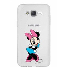 PrintiFy Samsung Galaxy J7 Kapak Minnie Mouse Tasarımlı Şeffaf Süper Silikon Kılıf
