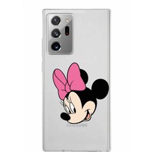 PrintiFy Samsung Galaxy Note 20 Ultra Kapak Minnie Mouse Tasarımlı Şeffaf Süper Silikon Kılıf