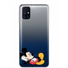 PrintiFy Samsung Galaxy M31S Kapak Mickey Mouse Tasarımlı Şeffaf Süper Silikon Kılıf