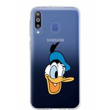 PrintiFy Samsung Galaxy M30 Kapak Donald Duck Tasarımlı Şeffaf Süper Silikon Kılıf