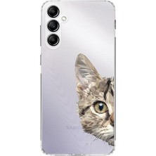 PrintiFy Samsung Galaxy S23 Fe Uyumlu Kamera Korumalı Kapak Catface Tasarımlı Şeffaf Süper Silikon Kılıf
