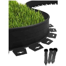 Lux Garden Çim Ayırıcı Taş Toprak Ayırıcı Çim Ayırıcı Bariyeri 25 Metre Siyah
