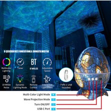 Moje More Dinozor Yumurtası Galaxy Projektör, Gökyüzü Projeksiyon Gece Lambası, USB Girişli Bluetooth Hoparlör