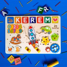 Clever Toys Ahşap Eğitici Oyuncak Kişiselleştirilebilir. Çocuk Montessori Tak Çıkar Puzzle Yapboz