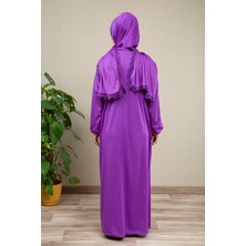 Dua' İs Dantelli Elbise Tek Parça Fermuarlı Pratik Namaz Elbisesi