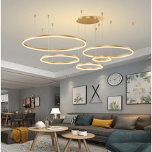 Zr Aydınlatma Beyaz Çember Ø40,60,80,100,120CM, 4000k Işık, Kumandalı, LED Lamba, yuvarlak Sarkıt Avize, modern Aydınlatma, dekoratif Işık