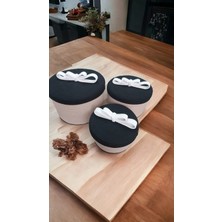 Home Decors By Özlem 3'lü Kapaklı Sepet Takımı Düzenleyici Saklama Kutusu Hasır Sepet Organizer ELEMEĞI-35X25/30X20/25X15