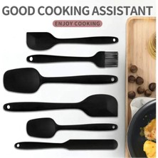 Sesashop Yanmaz Yapışmaz Mutfak Pasta Silikon Yumurta Fırçası Kaşık Bıçak Spatula Seti