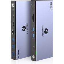 Qgeem QG-T4801 Thunderbolt 15IN1 Type-C Eth 1000MBPS-HDMI 8k 30Hz- Tf-Sd-Usb 3.0 5gbps- Çoklayıcı