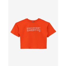 Discovery Expedition Baskılı Turuncu Kadın T-Shirt D4SG-TST3103