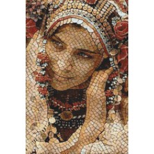 Movas Sanat Gülümseyen Kadın | Elmas Mozaik Tablo | Mozaik Puzzle  | 40x60 | E20202790M