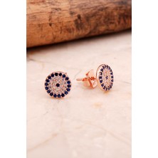 Sümer Telkari Rose Gümüş Göz Küpe 6858