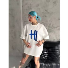 Poppytex Unisex Nakış Işlemeli T-Shirt - Beyaz