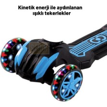 3 Combo 3-7 Yaş LED Işıklı 3 Tekerlek Oturaklı Yükseklik Ayarlı Katlanabilir Çocuk Scooter Katlanab