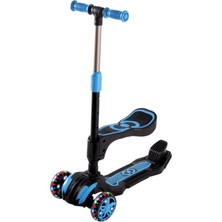 3+ Yaş Cool Wheels LED Işıklı Oturaklı Mavi Combo Scooter Mavi 3