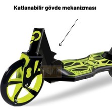 100 kg 12 Yaş 2 Tekerlekli Yükseklik Ayarlı Katlanabilir Çocuk Scooter 2 Siyah Katlanabilir