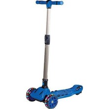 3 Maxi Işıklı Scooter Mavi 50 kg Katlanabilir Manuel