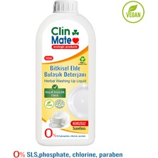 Clinmate Yeni Clinmate Ekolojik Bitkisel Bebek Elde Bulaşık Deterjanı Kokusuz 750 ml