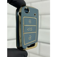Barkas Elektronik Seat Leon Ateca Tarraco Ibiza Arona Sustalı Anahtar Kılıfı Gri - Gold