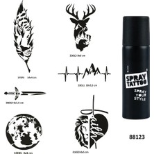 Airbrush Tattoo Doğa Serisi Spray Tattoo Geçici Dövme Yapma Seti Dark Siyah