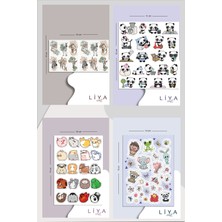 Liyacraft 13 Sayfa Sevimli Hayvan Konseptli Sticker Set