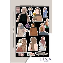 Liyacraft 4'lü Hjab Sticker Set-Müslim Sticker Set-Tesettür Sticker Set